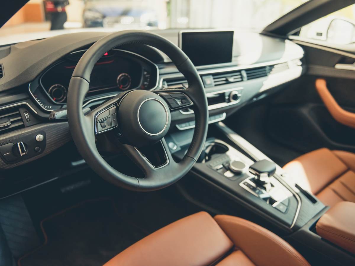 Modern car interior.